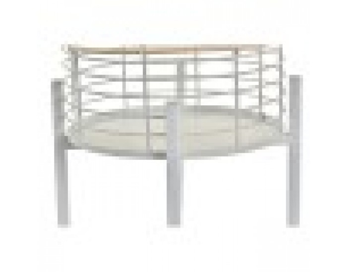 Комплект Саксии за цветя DKD Home Decor Естествен Метал Бял Pатан (25 x 25 x 32 cm)