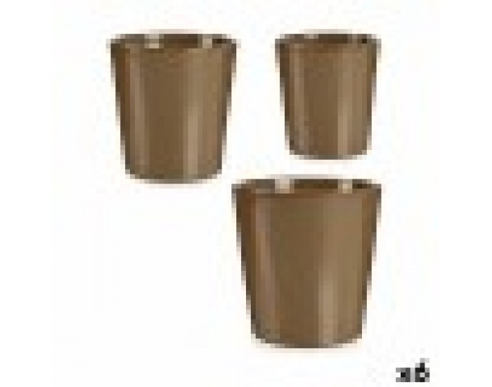Комплект Саксии за цветя Тъмнокафяв Глина (6 броя)
