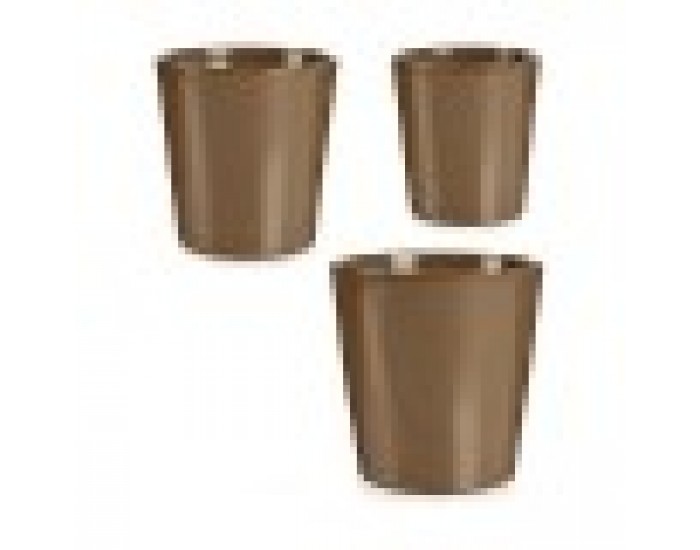Комплект Саксии за цветя Тъмнокафяв Глина (6 броя)