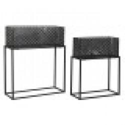 Комплект саксии DKD Home Decor 60 x 22 x 70 cm Черен Метал - Стоки за Градинарство, Саксии, Системи за поливане