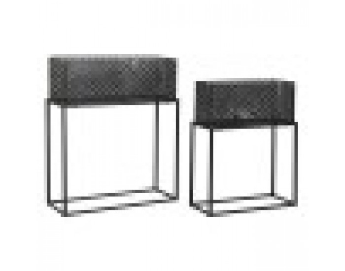 Комплект саксии DKD Home Decor 60 x 22 x 70 cm Черен Метал Комплект саксии DKD Home Decor 60 x 22 x 70 cm Черен Метал