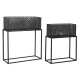 Комплект саксии DKD Home Decor 60 x 22 x 70 cm Черен Метал Комплект саксии DKD Home Decor 60 x 22 x 70 cm Черен Метал