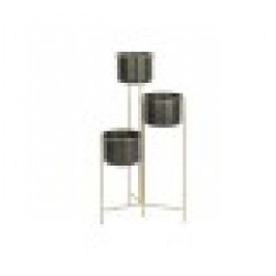 Саксия DKD Home Decor 30 x 21 x 80 cm Черен Златен Метал - Стоки за Градинарство, Саксии, Системи за поливане