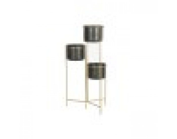 Саксия DKD Home Decor 30 x 21 x 80 cm Черен Златен Метал