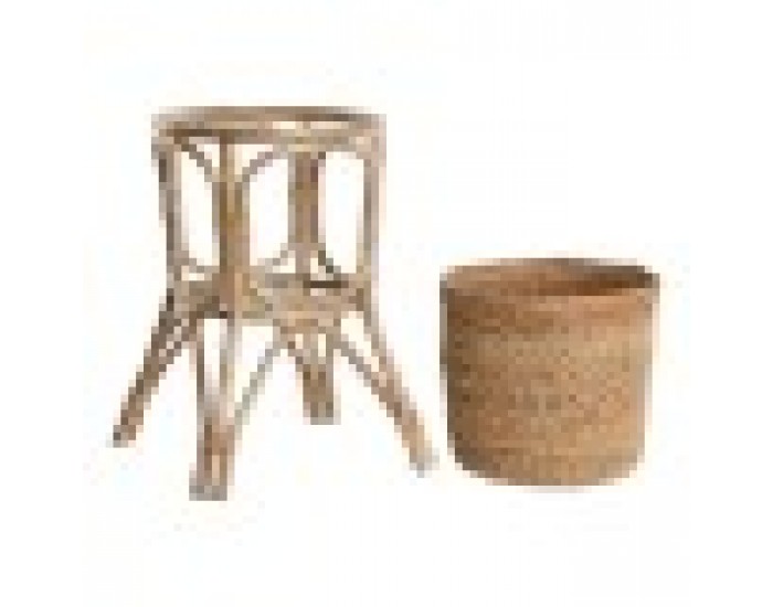 Комплект саксии Home ESPRIT Естествен плетена ракита влакно 28 x 28 x 38 cm (2 Части)