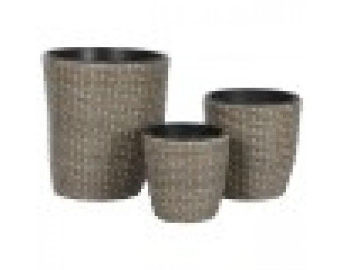 Комплект саксии Home ESPRIT полипропилен Pатан 40 x 40 x 45 cm