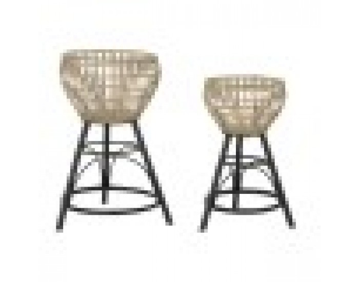 Саксия DKD Home Decor Естествен Метал Бамбук (33 x 33 x 58 cm) (41 x 41 x 68 cm) (2 pcs)