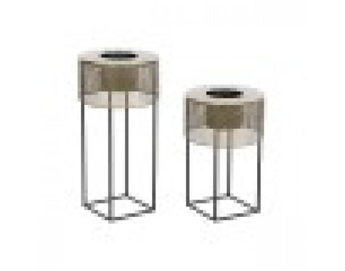 Комплект саксии DKD Home Decor 33 x 33 x 67 cm Черен Златен Метал Loft Комплект саксии DKD Home Decor 33 x 33 x 67 cm Черен Златен Метал Loft