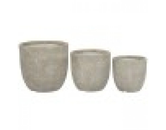 Комплект саксии Home ESPRIT Бежов Фибростъкло Магнезиев 44,5 x 44,5 x 43 cm (3 броя)