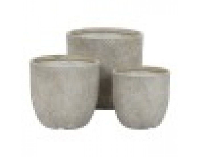 Комплект саксии Home ESPRIT Бежов Фибростъкло Магнезиев 44,5 x 44,5 x 43 cm (3 броя)