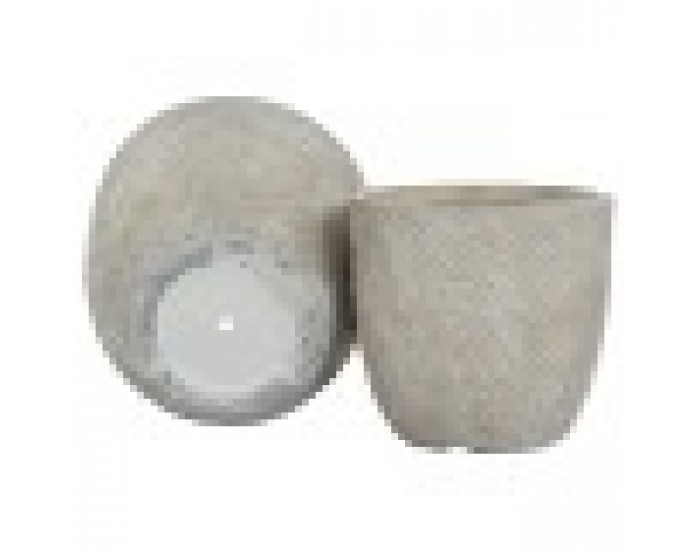 Комплект саксии Home ESPRIT Бежов Фибростъкло Магнезиев 44,5 x 44,5 x 43 cm (3 броя)