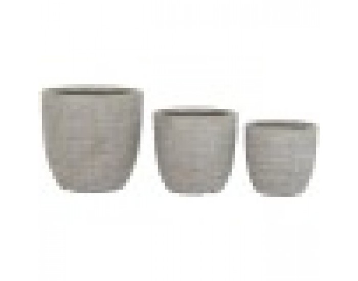 Комплект саксии Home ESPRIT Бежов Фибростъкло Магнезиев 45 x 45 x 43 cm (3 броя)