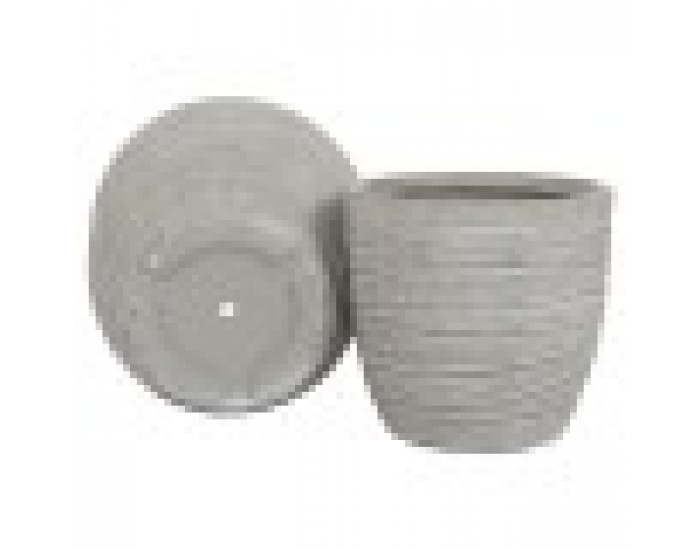 Комплект саксии Home ESPRIT Бежов Фибростъкло Магнезиев 45 x 45 x 43 cm (3 броя)