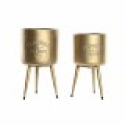 Комплект саксии DKD Home Decor 25,5 x 25,5 x 44 cm Метал (2 броя) - Стоки за Градинарство, Саксии, Системи за поливане