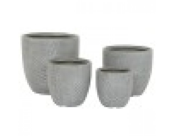 Комплект саксии Home ESPRIT Светло сив Фибростъкло Магнезиев 44 x 44,5 x 43 cm (4 броя)