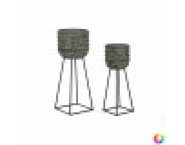 Комплект саксии DKD Home Decor Износени 32 x 32 x 84 cm Метал (2 броя)