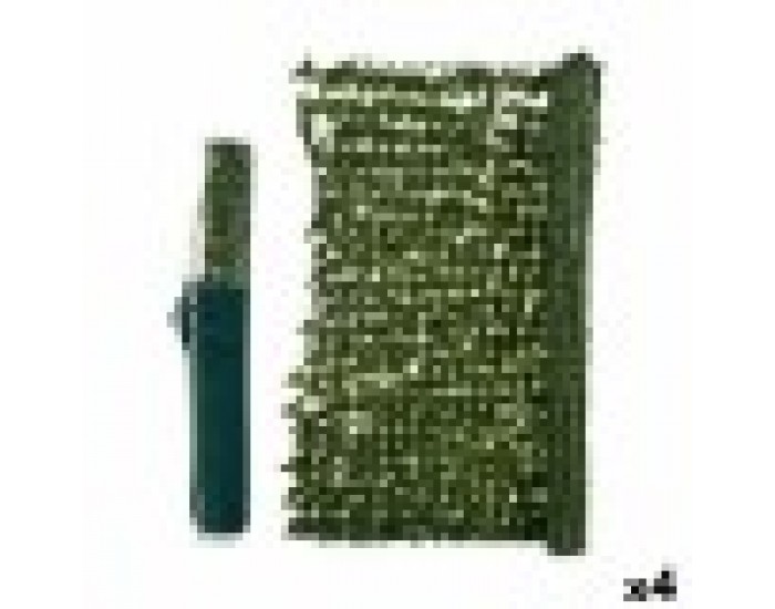 Градинска Ограда Листи 1,5 x 3 m Зелен Пластмаса (4 броя)