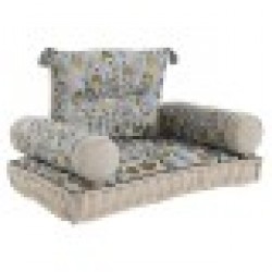Фотьойл DKD Home Decor Син Бежов 90 x 55 x 18 cm - Мебели за градина, Аксесоари и Чадъри