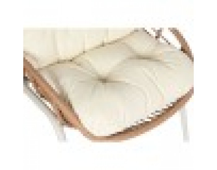 Комплект от Маса и 2 Кресла Home ESPRIT Бял Бежов Сив Метал Кристал синтетичен ратан 55 x 55 x 47 cm