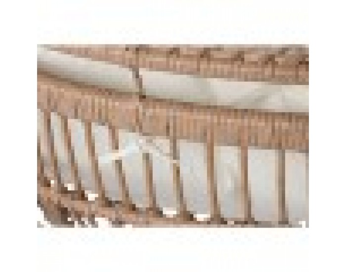 Комплект от Маса и 2 Кресла Home ESPRIT Бял Бежов Сив Метал Кристал синтетичен ратан 55 x 55 x 47 cm