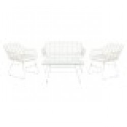 Комплект от диван и маса DKD Home Decor Метал синтетичен ратан 124 x 74 x 84 cm - Мебели за градина, Аксесоари и Чадъри