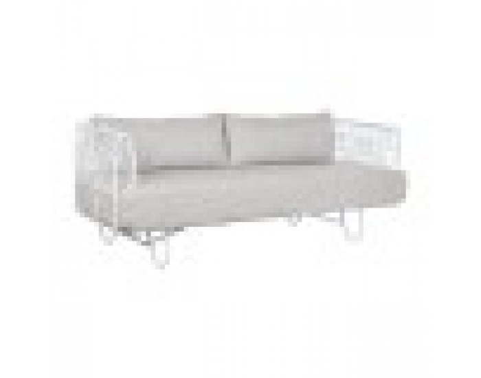 Фотьойл Home ESPRIT Бял Бежов Метал 180 x 66 x 66 cm