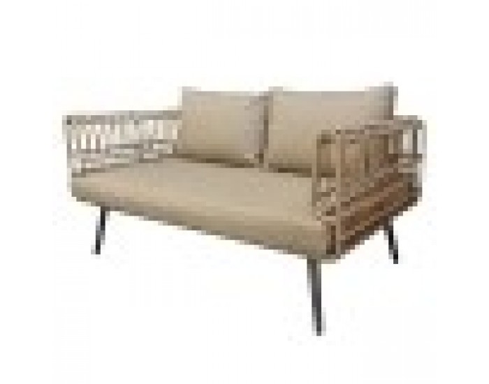 Двуместно канапе Ariki 161 x 84 x 67 cm синтетичен ратан Стомана