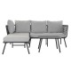 Градински диван DKD Home Decor Черен полиестер Въже Алуминий (2 pcs) (192 x 163 x 86 cm)