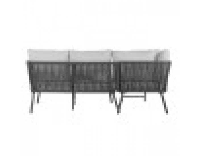 Градински диван DKD Home Decor Черен полиестер Въже Алуминий (2 pcs) (192 x 163 x 86 cm)