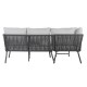 Градински диван DKD Home Decor Черен полиестер Въже Алуминий (2 pcs) (192 x 163 x 86 cm)