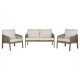 Комплект от Маса и 3 Кресла Home ESPRIT Кафяв Въже Aкациево дърво 138 x 79 x 83 cm Комплект от Маса и 3 Кресла Home ESPRIT Кафяв Въже Aкациево дърво 138 x 79 x 83 cm