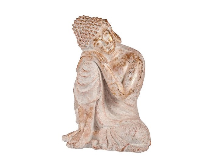 Decorative Figure for Garden Буда Бял/Златен Полирезин (35,5 x 54,5 x 42 cm) Decorative Figure for Garden Буда Бял/Златен Полирезин (35,5 x 54,5 x 42 cm)