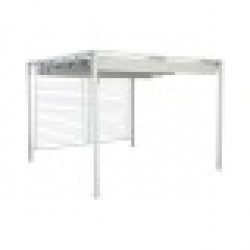 Пергола DKD Home Decor Бял 296 x 296 x 225 cm Стомана - Външно осветление, Мрежи и Декорация