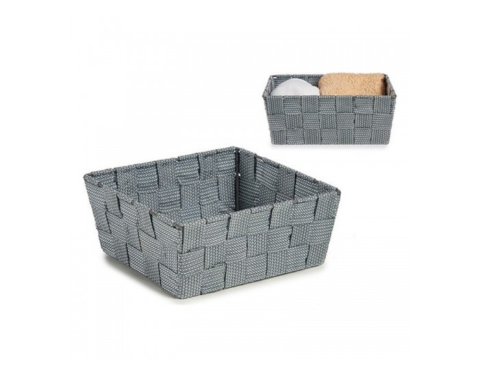Кошница Плат Плетени Сив (18 x 8 x 21 cm)