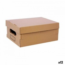 Кутия за Съхранение с Капак Confortime Картон 30 x 22,5 x 12,5 cm (12 броя) - Кутии, Органайзери и Други продукти за съхранение