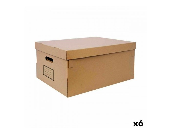 Кутия за Съхранение с Капак Confortime Картон 45 x 35 x 20 cm (6 броя)