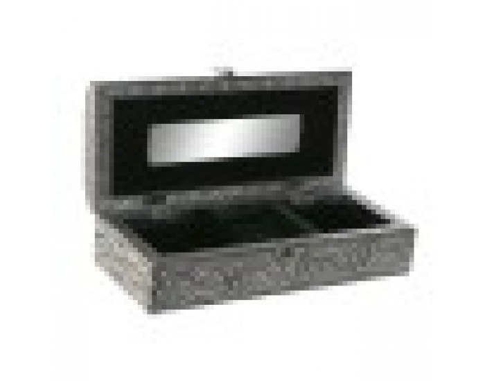Кутия за бижута Home ESPRIT Зелен Сребрист Дървен Алуминий 22,5 x 10 x 6,5 cm