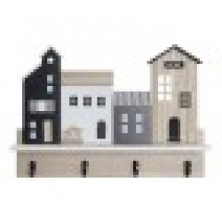 Лавица DKD Home Decor Поставка за палто Дървен (39 x 9 x 27 cm) - Кутии, Органайзери и Други продукти за съхранение