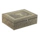 Кутия за бижута Home ESPRIT Бял Шампанско Дървен Алуминий 22,5 x 17,5 x 7,6 cm Кутия за бижута Home ESPRIT Бял Шампанско Дървен Алуминий 22,5 x 17,5 x 7,6 cm