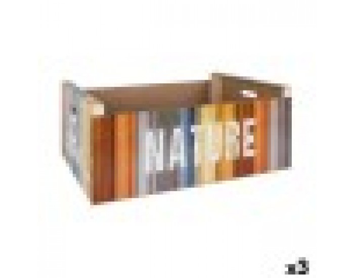 Кутия за Съхранение Confortime Nature Дървен Многоцветен 58 x 39 x 21 cm (3 броя)