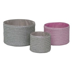 Игра на Кошници DKD Home Decor полипропилен (3 pcs) (27 x 27 x 17 cm) - Кутии, Органайзери и Други продукти за съхранение