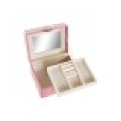 Кутия за бижута DKD Home Decor Розов PU Дървен MDF (23 x 17 x 10 cm) - Кутии, Органайзери и Други продукти за съхранение