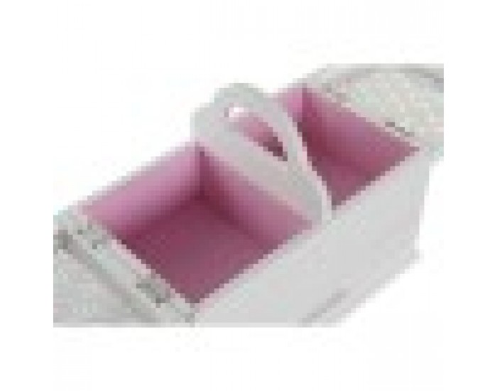 Кутия за бижута DKD Home Decor Кристал Бял Светло розово Дървен MDF (30 x 17 x 24 cm)