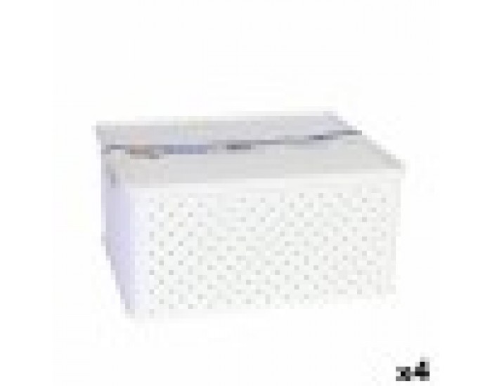 Кутия за Съхранение с Капак Tontarelli Arianna 33 x 29 x 16 cm (4 броя) Бял 13 L