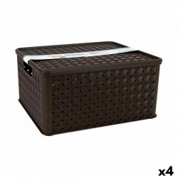 Кутия за Съхранение с Капак Tontarelli Arianna 33,5 x 29,5 x 16,5 cm (4 броя) - Кутии, Органайзери и Други продукти за съхранение