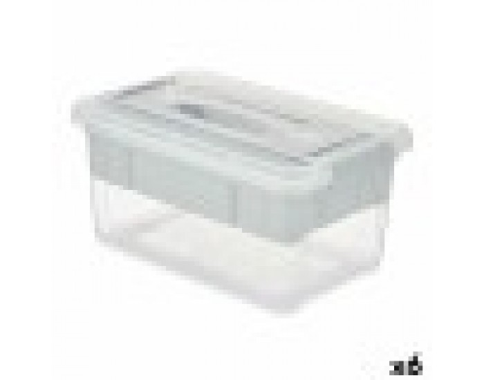 Многофункционална Кутия Сив Прозрачен Пластмаса 5 L 29,5 x 14,5 x 19,2 cm (6 броя)