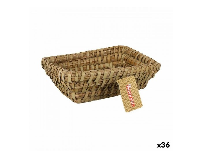 Многофункционална Кошница Privilege Korne Кафяв плетена ракита Квадратен 20 x 15 x 7 cm (36 броя)