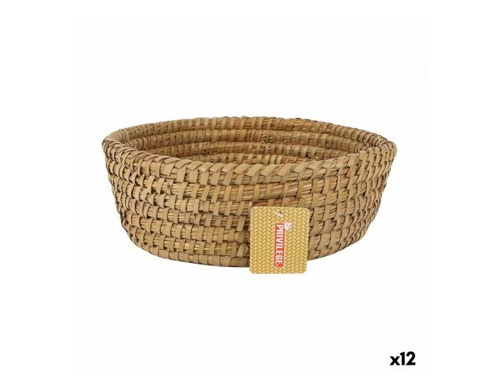 Многофункционална Кошница Privilege Korne Кафяв 27 x 27 x 9 cm плетена ракита Кръгъл (12 броя)