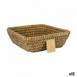 Многофункционална Кошница Privilege Korne Кафяв плетена ракита Квадратек 27 x 27 x 9 cm (12 броя) - Кутии, Органайзери и Други продукти за съхранение