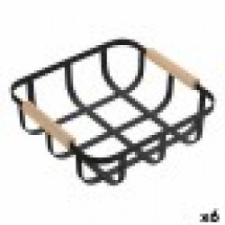 Многофункционална Кошница Confortime Черен 23 x 23 x 8 cm (6 броя) - Кутии, Органайзери и Други продукти за съхранение